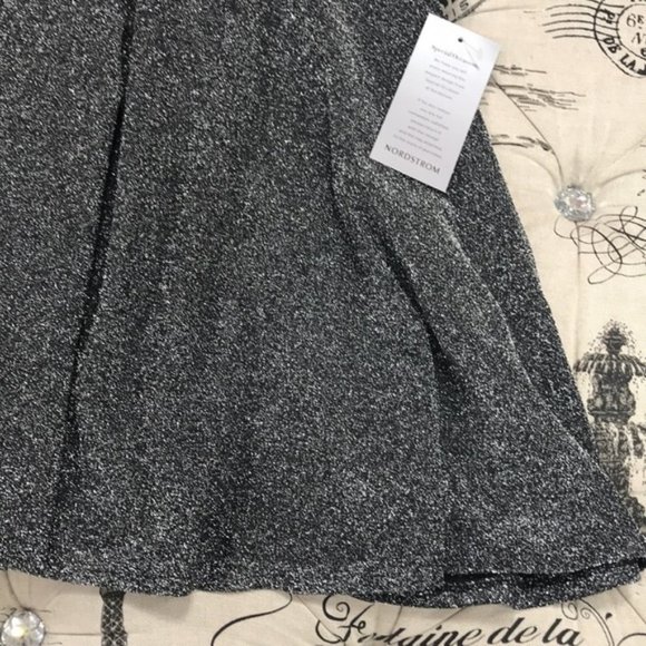 FRAICHE BY J Shimmer Deep V-Neck Fit & Flare Minidress - Picture 5 of 6